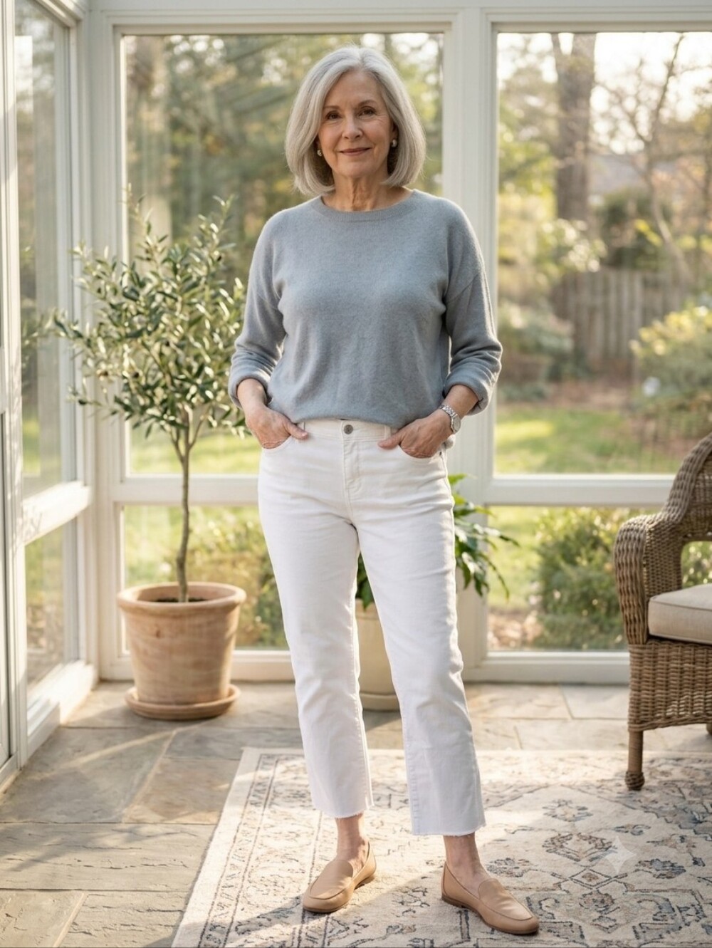 LOFT Straight Crop Denim Pants